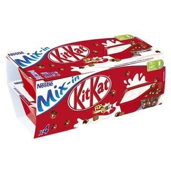 Yaourt sucré Mix-in Kit Kat et gaufrettes chocolat  -4x115g